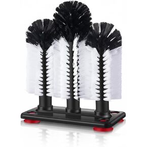 Havawish 2 Pack Water Bottle Cleaning Brush with Suction Base, 3 Head Bristle Bar Glass Washer for Sink, Cup Washer Brush Cleaner for Bar Beer Cup, Wine Glass, Long Leg Cup Kitchen Tools in Kuwait
