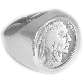 Buffalo Indian Head Nickel Coin Ring 8-15 in Saudi Arabia