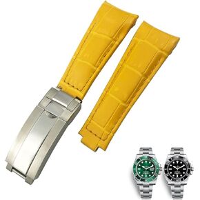 20 مللي متر نهاية منحنية Watchbands حزام من الجلد صالح لرولكس 116610 الغواصة أويستر GMT دايتونا قفل منزلق مشبك أساور جلد البقر in Kuwait