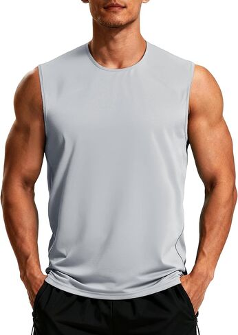 Men's Sleeveless Shirts UPF 80+ Quick Dry Tank Tops Workout Gym Muscle Shirts for Running Swim Summer in Saudi Arabia