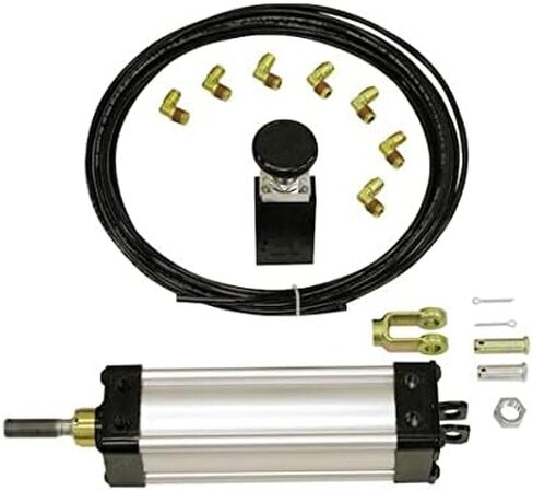 منتجات المشترين TGC25006VSPK طقم أسطوانة الباب الخلفي، أسطوانة هوائية مثبتة على Clevis، الأنابيب والتجهيزات، 6 أشواط، 2.5 تجويف، ملحقات شاحنة قلابة، أسود in Kuwait