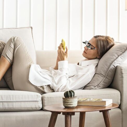 Clip on Lazy Glasses, Horizontal Reading Glasses, 90°Vision Prism Glasses for Lying Down Reading or Watching TV,Knitting Up Neck Relax,Neck Protection Glasses in Kuwait