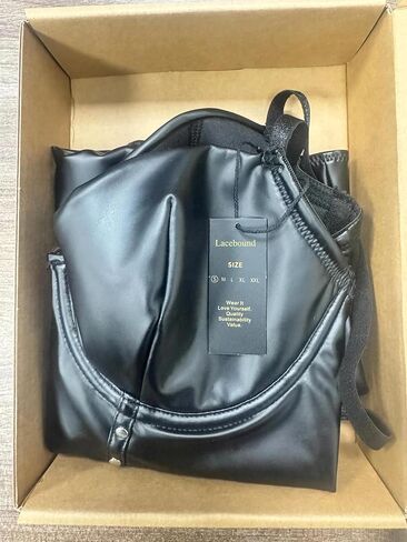 Women’s Black PU Leather Bodysuit – Corset-Style One-Piece with Underwire Cups, Studded Details, Back Zipper in Saudi Arabia