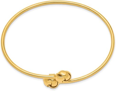 Diamond2Deal 14k Yellow Gold Polished Love Knot Flexible Bangle Bracelet in Saudi Arabia
