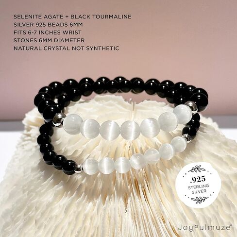 Natural Gemstone Beaded Bracelet, Tiger Eye Hematite Black Agate Granite Sandalwood Lava Stone, Handmade Stretch Jewelry, Energy Healing Protection, Men Women Gift, 8mm Beads, Fits 6.5–7" in Saudi Arabia