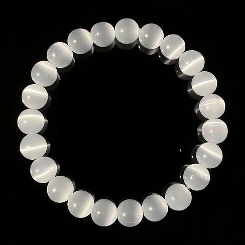 Natural Cat's Eye Bracelets for Women Men Handmade Stone Gemstone Stretch Elastic Beaded Yoga Bracelet Crystal Healing Reiki Spiritual Energy & Power Meditation Jewelry Gifts Unisex in Saudi Arabia