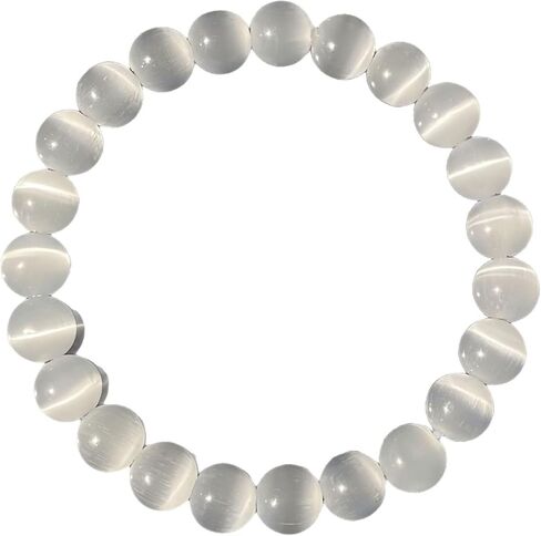 Natural Cat's Eye Bracelets for Women Men Handmade Stone Gemstone Stretch Elastic Beaded Yoga Bracelet Crystal Healing Reiki Spiritual Energy & Power Meditation Jewelry Gifts Unisex in Saudi Arabia