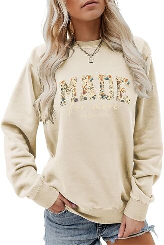 Made for More Sweatshirt Women Christian Pullover Graphic Long Sleeve Shirts Jesus Bible Verse Tops in Saudi Arabia