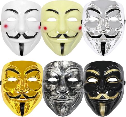 6PCS Masks Set Hacker Mask Halloween Costume Masks for Cosplay Parties Raves Masquerades Carnivals and Themed Costume in Saudi Arabia