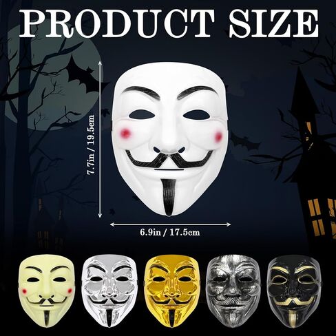 6PCS Masks Set Hacker Mask Halloween Costume Masks for Cosplay Parties Raves Masquerades Carnivals and Themed Costume in Saudi Arabia