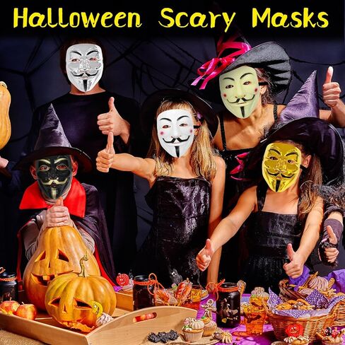 6PCS Masks Set Hacker Mask Halloween Costume Masks for Cosplay Parties Raves Masquerades Carnivals and Themed Costume in Saudi Arabia