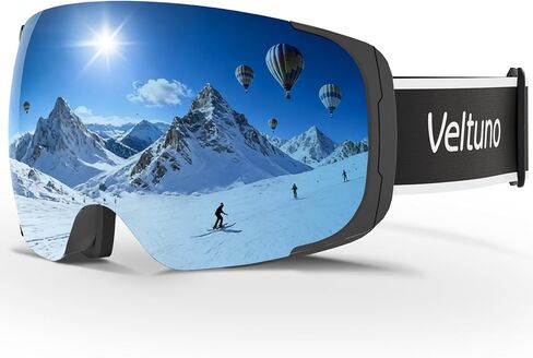 نظارات التزلج للرجال والنساء البالغين والشباب، نظارات OTG على الجليد مضادة للضباب، نظارات الثلج للحماية من الأشعة فوق البنفسجية رؤية واسعة in Kuwait