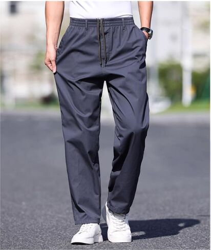 Mens Cargo Pants,Elastic Waist Sweatpants for Men Casual Long Trousers Light Jogger Pants in Saudi Arabia