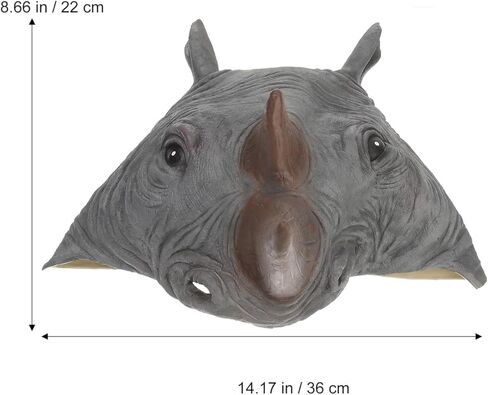Garneck Adult Rhino Animal Mask Costume – Full Hood Headgear for Halloween - Cosplay - and Themed Parties – Scary Mask for Adults Dress Up and Fun in Saudi Arabia