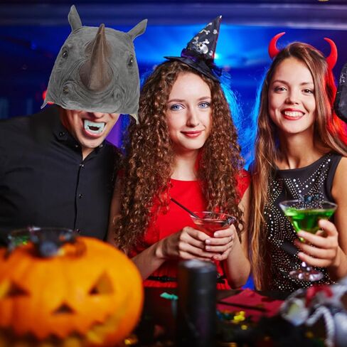 Garneck Adult Rhino Animal Mask Costume – Full Hood Headgear for Halloween - Cosplay - and Themed Parties – Scary Mask for Adults Dress Up and Fun in Saudi Arabia