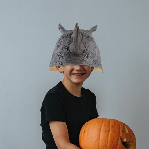 Garneck Adult Rhino Animal Mask Costume – Full Hood Headgear for Halloween - Cosplay - and Themed Parties – Scary Mask for Adults Dress Up and Fun in Saudi Arabia