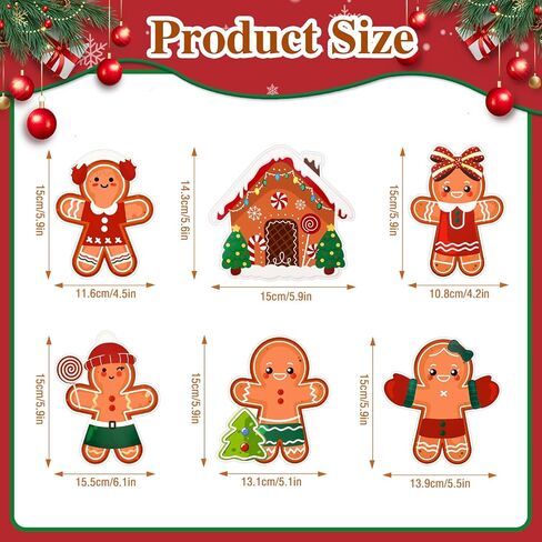 Konsait 45Pcs Gingerbread Cutouts - 6" Paper Gingerbread Man Christmas Cutouts for Classroom Home Office, Christmas Decorations in Saudi Arabia