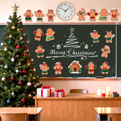 Konsait 45Pcs Gingerbread Cutouts - 6" Paper Gingerbread Man Christmas Cutouts for Classroom Home Office, Christmas Decorations in Saudi Arabia
