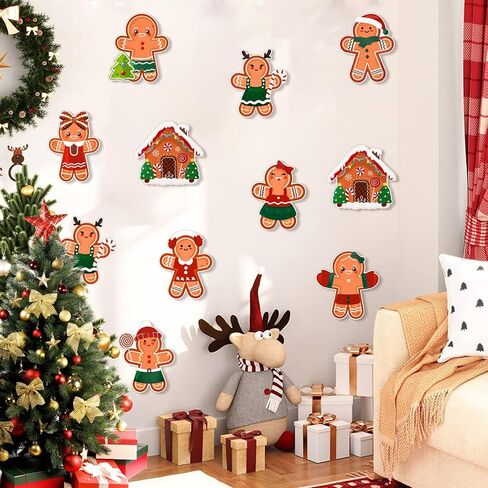 Konsait 45Pcs Gingerbread Cutouts - 6" Paper Gingerbread Man Christmas Cutouts for Classroom Home Office, Christmas Decorations in Saudi Arabia