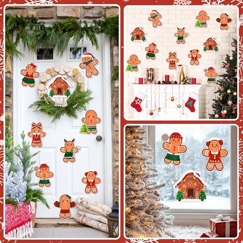 Konsait 45Pcs Gingerbread Cutouts - 6" Paper Gingerbread Man Christmas Cutouts for Classroom Home Office, Christmas Decorations in Saudi Arabia