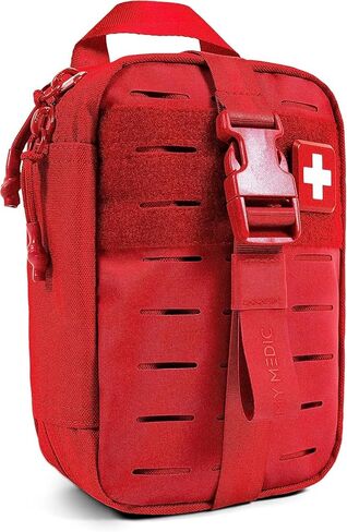 مجموعة الإسعافات الأولية My Medic MyFak Mini Pro - صغيرة وخفيفة الوزن للتخييم والمشي لمسافات طويلة وحقائب الظهر - 70 عنصرًا IFAK مع عاصبة - HSA/FSA رائعة للسفر - أحمر in Kuwait