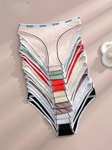 Women's Mid-Rise Underwear 6 Pack with Sport Waistband Breathable Assorted Colors in Saudi Arabia