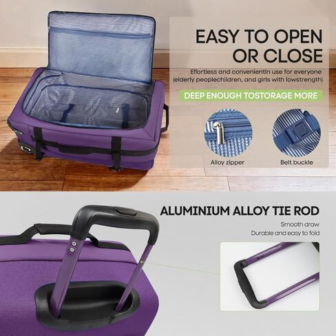 （20''/26''/30''）3-Piece Set,Luggage Sets 3 Piece,Rolling Duffle Bag w/Handle,Carry on Luggage Travel Duffle Bags for Man Women#Purple in Saudi Arabia