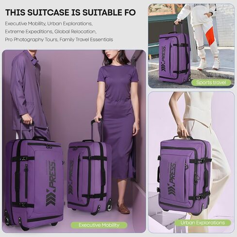（20''/26''/30''）3-Piece Set,Luggage Sets 3 Piece,Rolling Duffle Bag w/Handle,Carry on Luggage Travel Duffle Bags for Man Women#Purple in Saudi Arabia