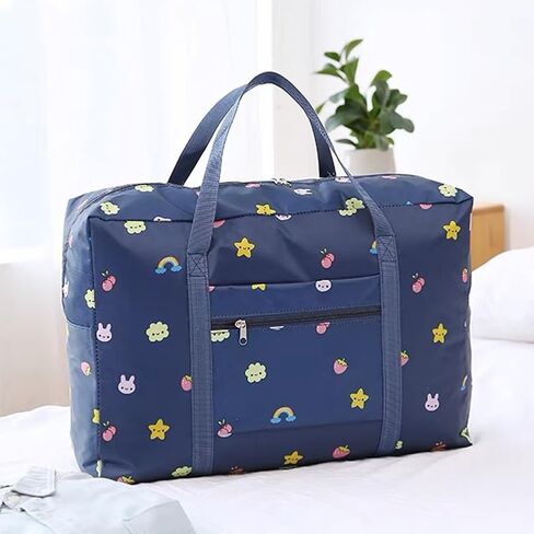 1pc Travel Storage Bag, Large Capacity Waterproof Folding Travel Bag, Portable Trolley Bag, Foldable Storage Bag,Navy Blue Rainbow in Saudi Arabia