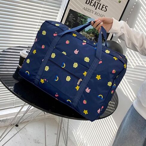 1pc Travel Storage Bag, Large Capacity Waterproof Folding Travel Bag, Portable Trolley Bag, Foldable Storage Bag,Navy Blue Rainbow in Saudi Arabia