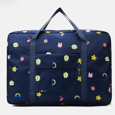 1pc Travel Storage Bag, Large Capacity Waterproof Folding Travel Bag, Portable Trolley Bag, Foldable Storage Bag,Navy Blue Rainbow in Saudi Arabia