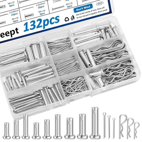 200 Pcs Cotter Pins 13-Values R-Pins & Cotter Pin Assortment Kit 304 Stainless Steel Cotter Pins Hitch Pin Clip Tractor Cotter Pin Used for Hitch Pin Lock System, Trucks, Engine Hardware Pin in Saudi Arabia