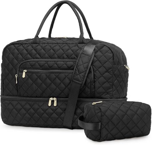 50L Large Travel Duffle Bag for Women, Weekender Overnight Bag W/Shoe Compartment+Wet Pocket+Toiletry Bag TSA Approved, Beige in Saudi Arabia