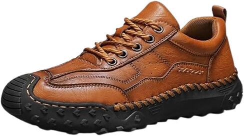 Orthopedic Handmade Leather Shoes for Men, Classic Leather Anti Slip Round Toe Loafers, Breathable Comfortable Sneakers for Dress Walking Driving Business Working in Saudi Arabia