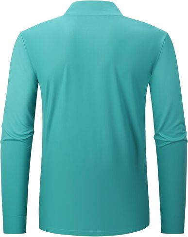 Damipow Mens Quarter Zip Pullover Golf Shirts Long Sleeve Zipper Sweatshirt Dry Fit Polo Outdoor Running Shirts for Men in Saudi Arabia