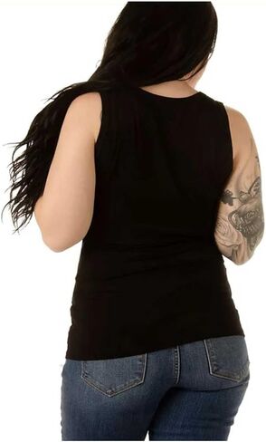 Liberty Wear Women's Embellished Lilith Zip Vest Tank Top - Black/White in Saudi Arabia