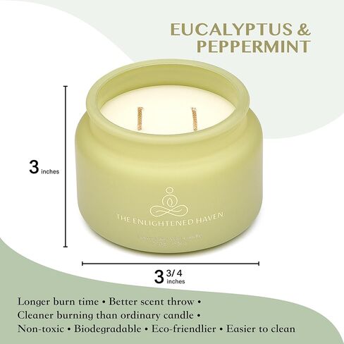 Cleansing and Protecting | 2-Wick Scented Candles for Home | Palo Santo & Sage | Natural Non Toxic Soy Candles with Essential Oils | 50 H Long Burning | Aromatherapy Candle Jar with Lid -9.5oz in Saudi Arabia