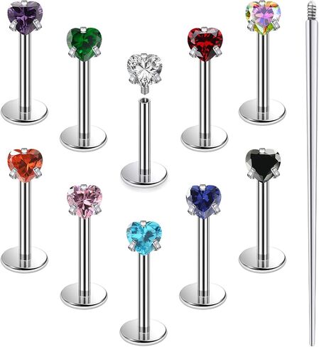20G 18G 16G Astm F136 Titanium Internal Thread Flat Back Earrings Nose Studs Tragus Helix Conch Cartilage Lobe Earrings Medusa Labret Snake Bite Monroe Lip Ring Piercing Jewelry For Women Men in Saudi Arabia
