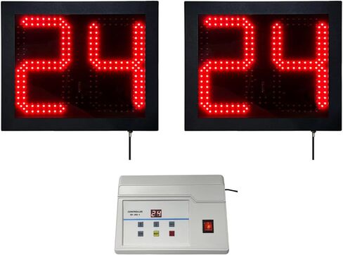 2 Units Basketball Timer Shot Clock & Controller,14/24 Seconds Countdown Clock,Portable Shot Clock with Buzzer, Support Tripod Installation (Game TIME+ Shot Clock) in Kuwait