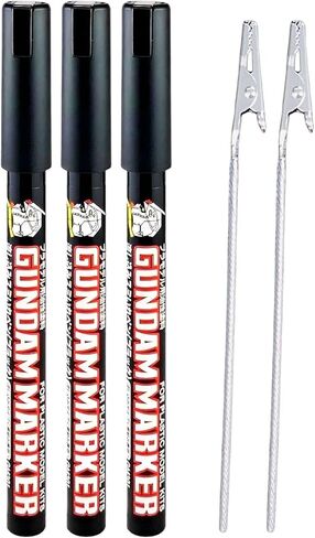 GSI Creos Gundam Marker Ultra Fine Type for Panel Lining GM01 Black 3-pack & Sticky Note Set in Kuwait