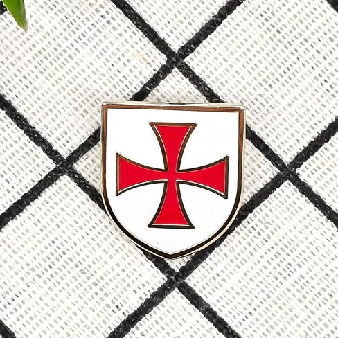 Knights Templar Enamel Pin - Theme Series - Enamel Lapel Pin - Plated Badge for Clothing, Bags, and Lanyards in Saudi Arabia