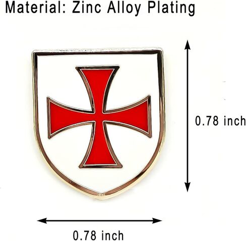 Knights Templar Enamel Pin - Theme Series - Enamel Lapel Pin - Plated Badge for Clothing, Bags, and Lanyards in Saudi Arabia
