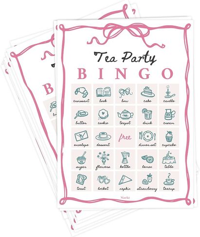 Birthday Bingo Game for Kids Birthday Party Games, Kids Party Games Supplies - 23 Players - Pink in Saudi Arabia