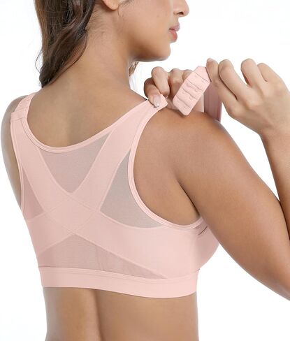 No Wire Front Closure Posture Full Coverage Bra Back Support Wireless Non Padded Comfort Everyday Bra in Saudi Arabia