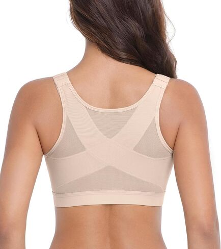 No Wire Front Closure Posture Full Coverage Bra Back Support Wireless Non Padded Comfort Everyday Bra in Saudi Arabia