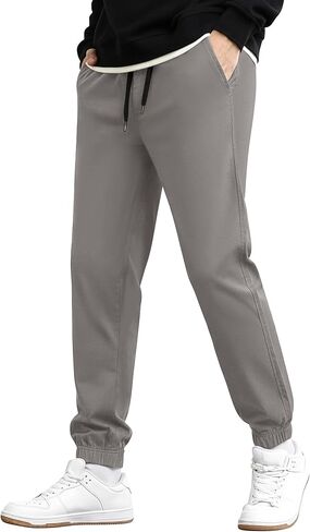 Men's Casual Chino Pants - Joggers Style Slim Fit Tapered Comfort & Durability Sweatpants in Saudi Arabia