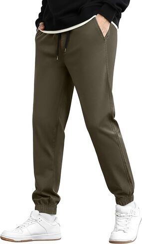 Men's Casual Chino Pants - Joggers Style Slim Fit Tapered Comfort & Durability Sweatpants in Saudi Arabia