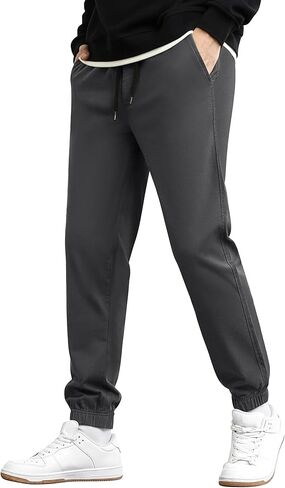 Men's Casual Chino Pants - Joggers Style Slim Fit Tapered Comfort & Durability Sweatpants in Saudi Arabia