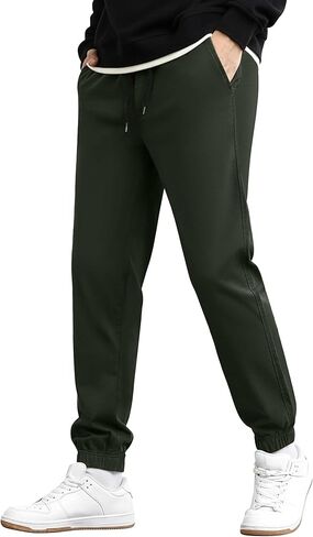 Men's Casual Chino Pants - Joggers Style Slim Fit Tapered Comfort & Durability Sweatpants in Saudi Arabia