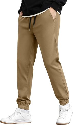 Men's Casual Chino Pants - Joggers Style Slim Fit Tapered Comfort & Durability Sweatpants in Saudi Arabia